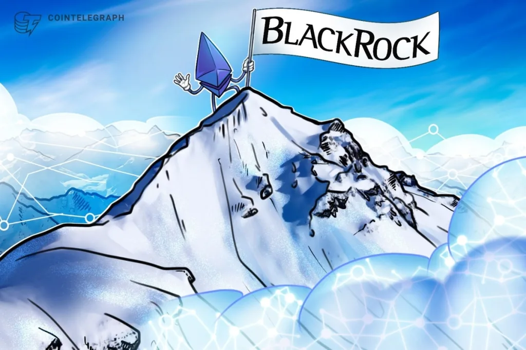 BlackRock recibió 60.3 millones de dólares en su ETF de Ether al contado, el mayor ingreso en 94 días