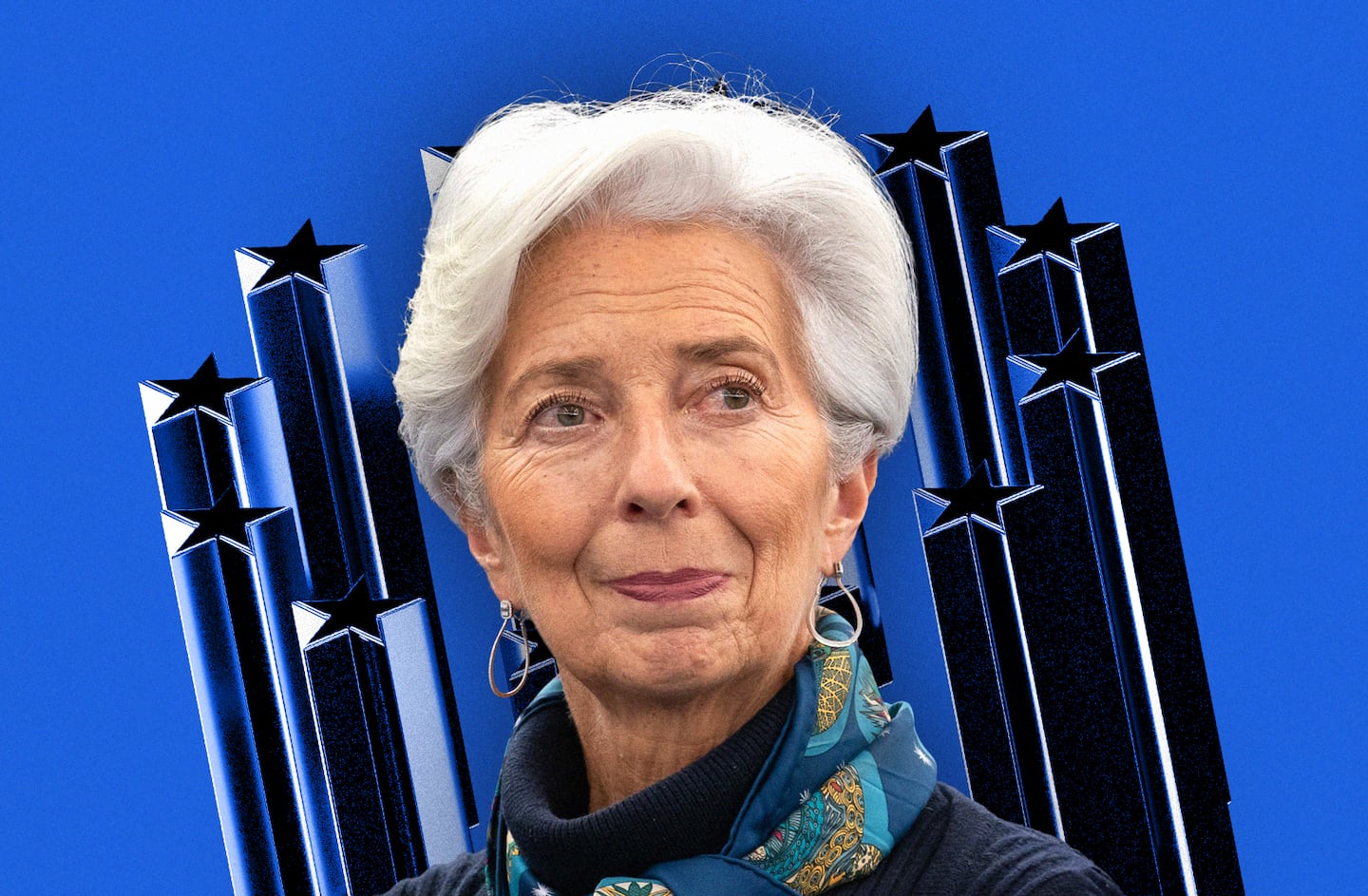 ilustración de christine lagarde con diferentes orígenes