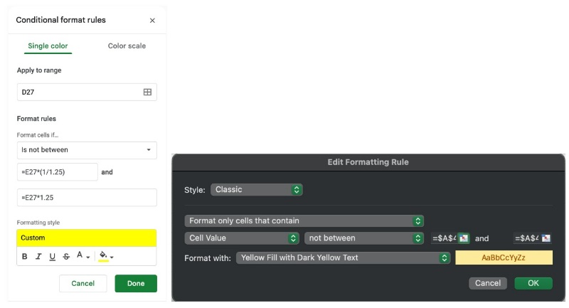 formato de acondicionamiento excel